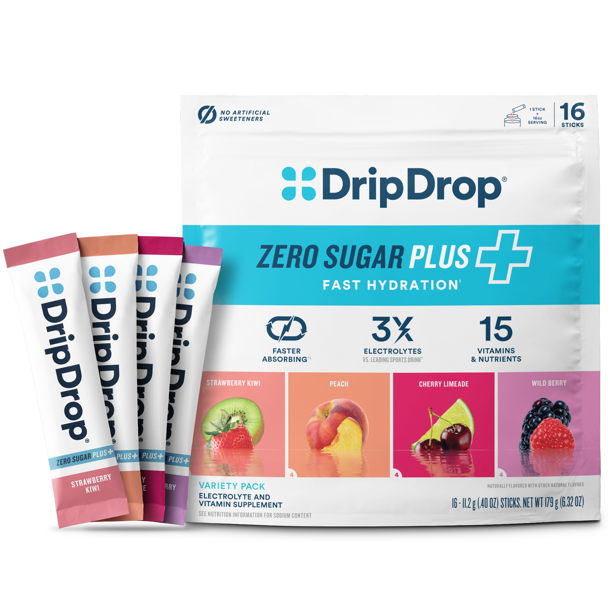 dripdrop-zero-sugar-plus-strawberry-kiwi-peach-cherry-limeade-wild-berry-16-oz-sticks-16-count-g2 Pouch_16ct_Front16ozSticks_VSPlus_Variety_B.png